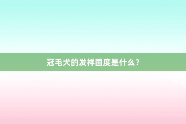 冠毛犬的发祥国度是什么？
